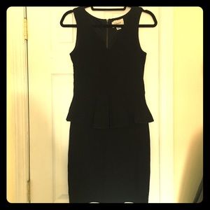 Black Ganni Peplum Cocktail Dress